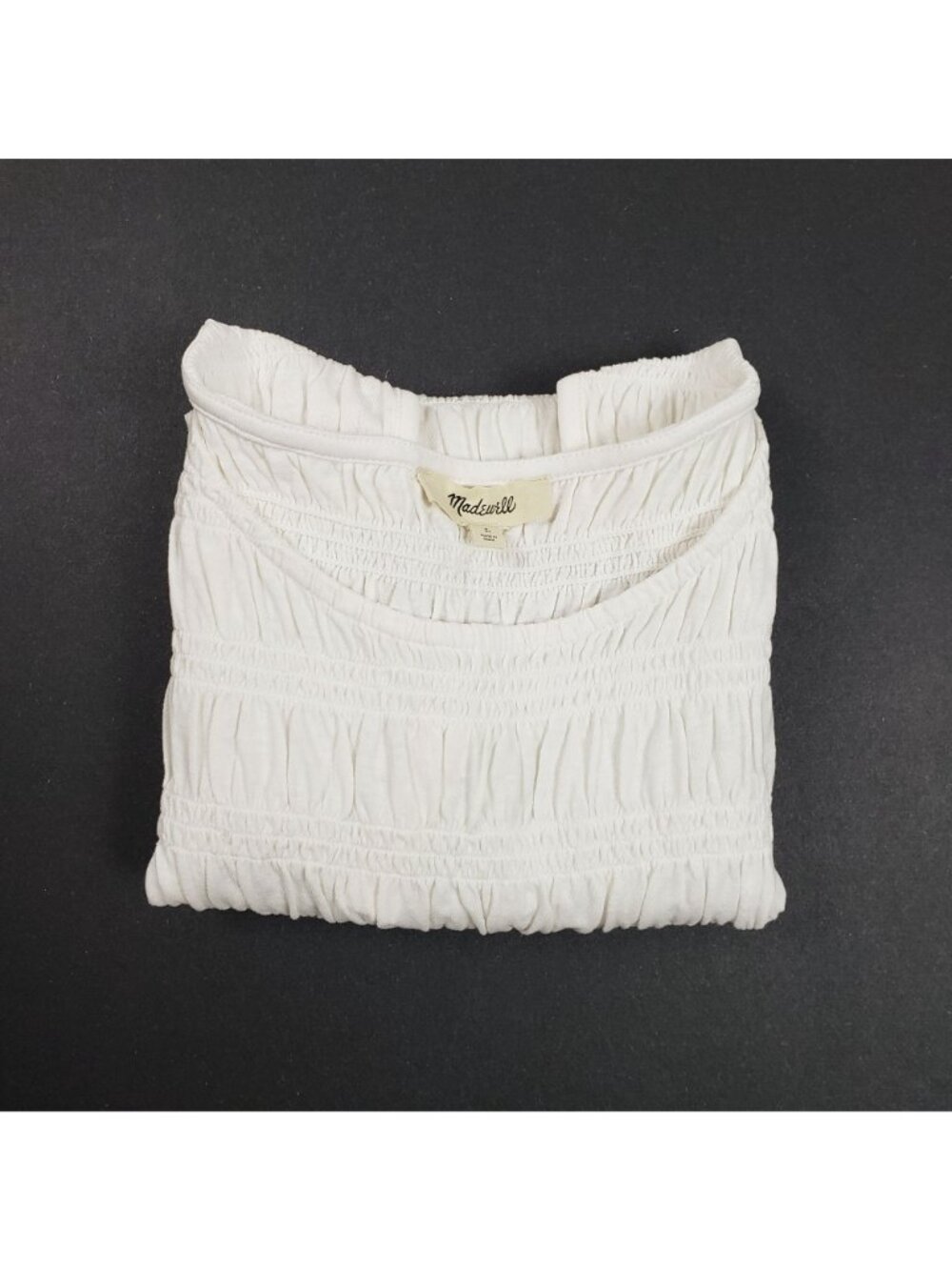 Madewell Smocked Boatneck Tank Top White Women’s Medium Sleeveless Blouse - Picture 16 of 16